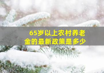 65岁以上农村养老金的最新政策是多少