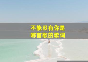 不能没有你是哪首歌的歌词