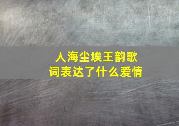 人海尘埃王韵歌词表达了什么爱情