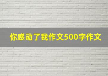 你感动了我作文500字作文