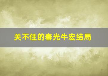 关不住的春光牛宏结局