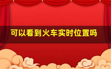 可以看到火车实时位置吗