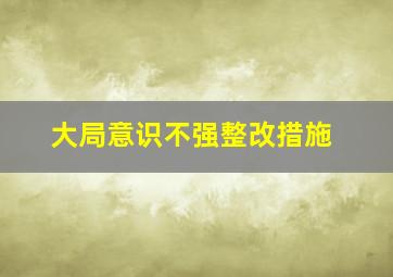 大局意识不强整改措施