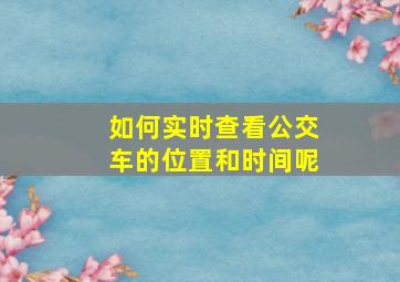 如何实时查看公交车的位置和时间呢