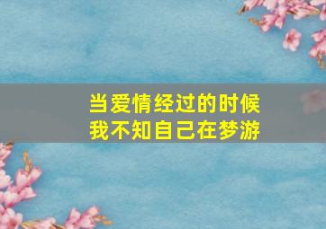 当爱情经过的时候我不知自己在梦游