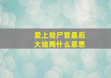 爱上验尸官最后大结局什么意思