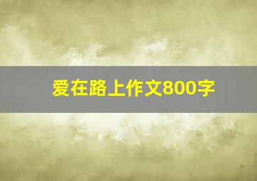 爱在路上作文800字