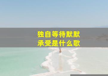 独自等待默默承受是什么歌