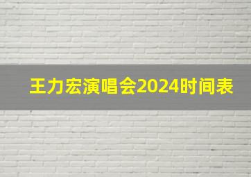 王力宏演唱会2024时间表