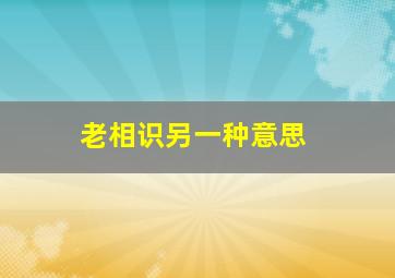 老相识另一种意思