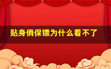 贴身俏保镖为什么看不了