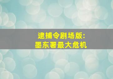 逮捕令剧场版:墨东署最大危机