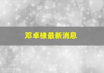 邓卓棣最新消息