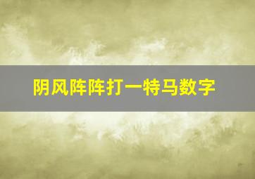 阴风阵阵打一特马数字