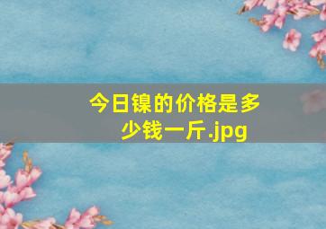 今日镍的价格是多少钱一斤