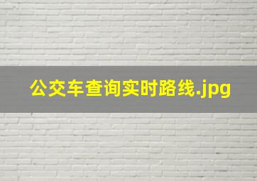 公交车查询实时路线