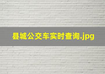 县城公交车实时查询