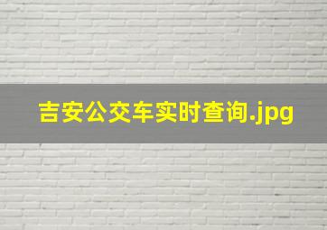 吉安公交车实时查询