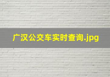 广汉公交车实时查询