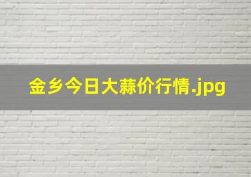 金乡今日大蒜价行情