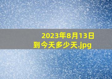 2023年8月13日到今天多少天