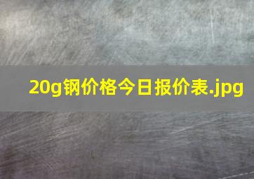 20g钢价格今日报价表