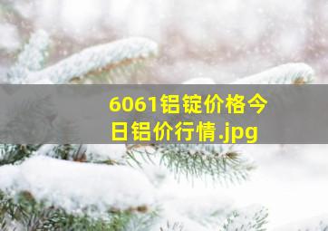 6061铝锭价格今日铝价行情