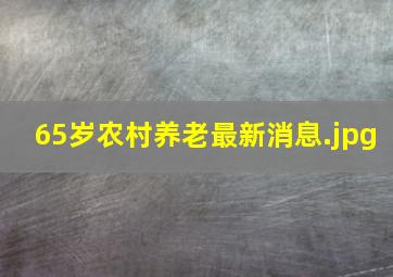 65岁农村养老最新消息